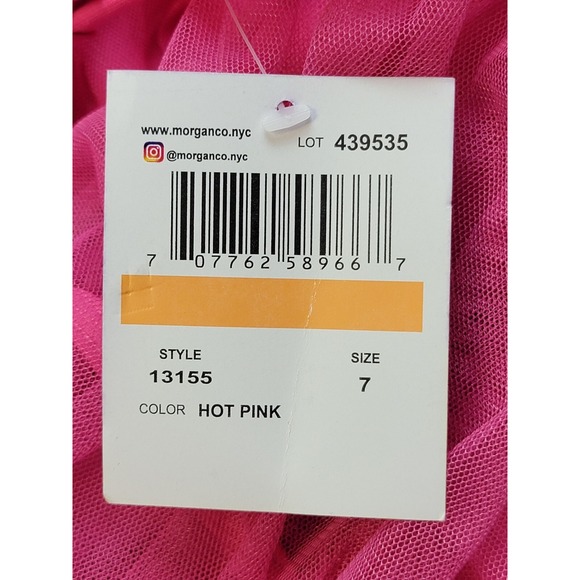Morgan & Company‎ Prom Dress Juniors Girls 7 Hot Pink Gown Formal Party NWT - Picture 7 of 8